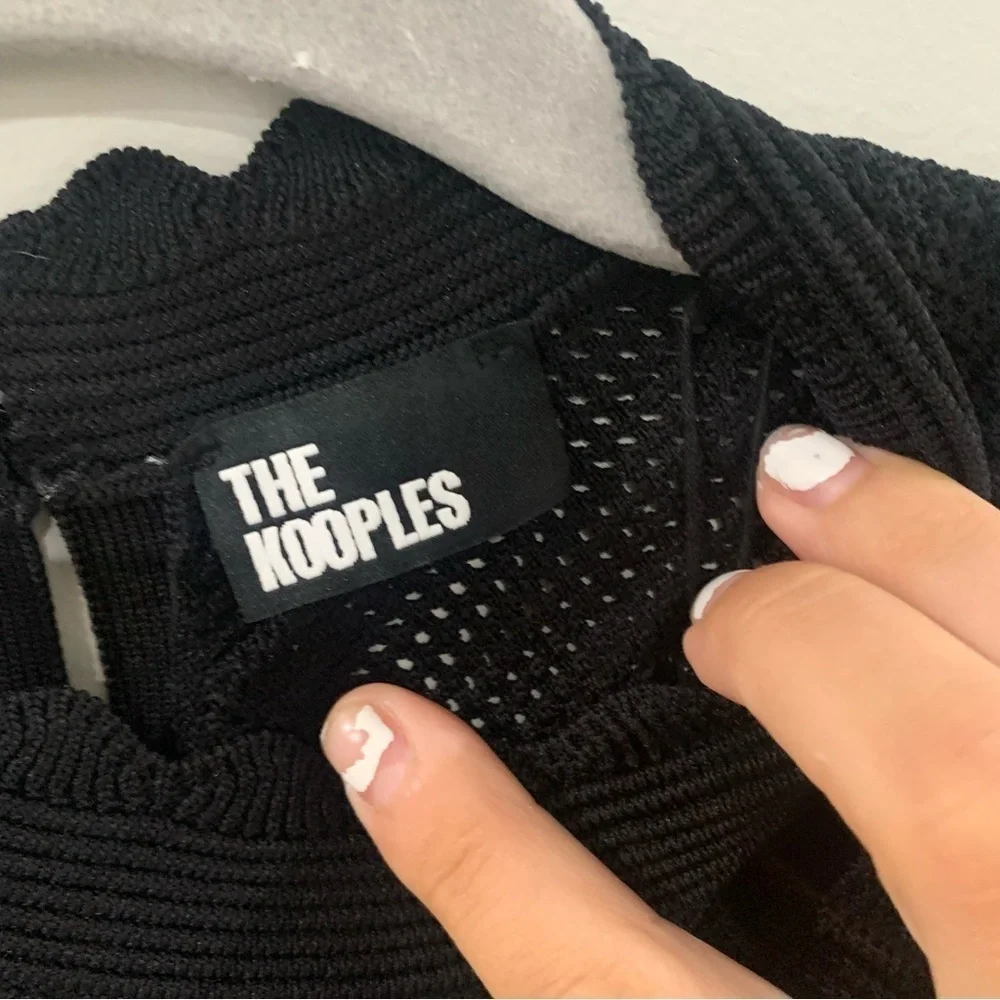 ✅ NWT The Kooples Set Openwork Knit Tank & Short Knit Skirt Scallop in Black - Picture 14 of 15